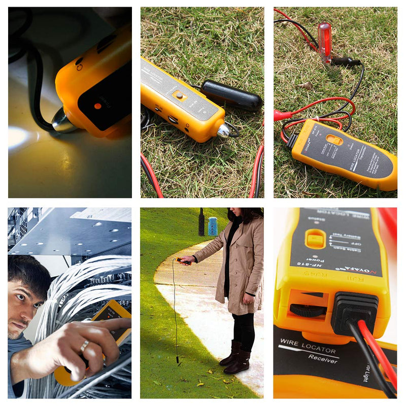 NOYAFA D3IN0580-B Underground Cable Wire Locator, Easily Locate Pet Fence Wires, Metal Pipes, Electrical Wires, Telephone Wire, Coax Cable