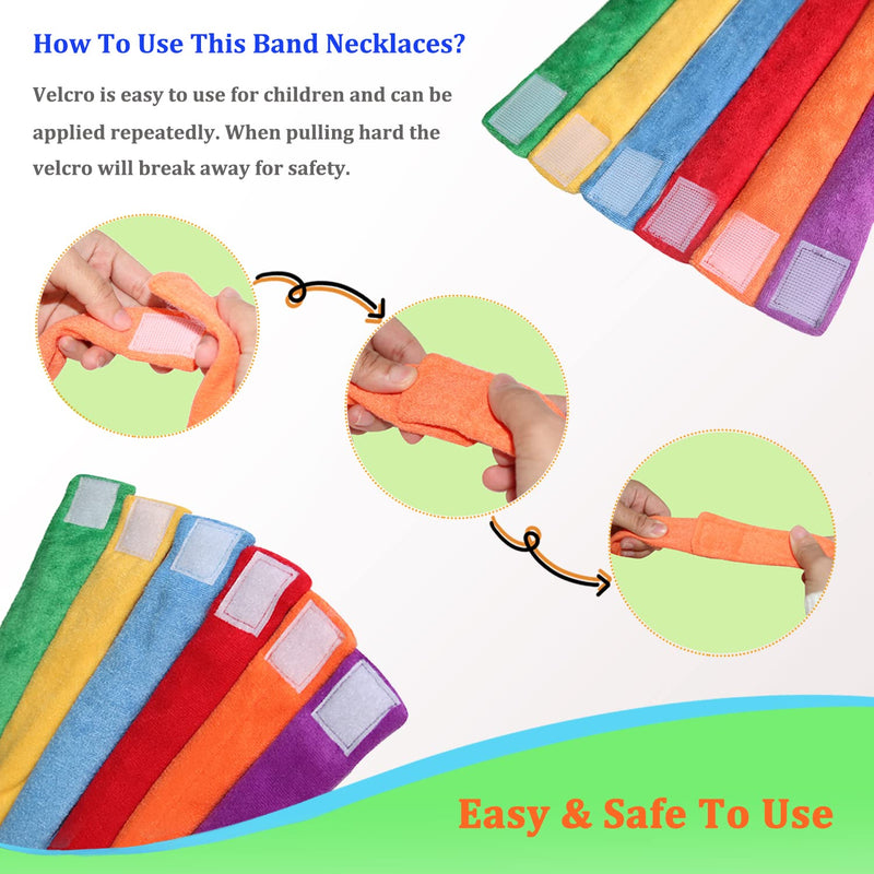 Chew Necklaces for Sensory Kids Boys Girls, Fabric Necklace for Toddler Chewing Alternative Oral Biting Toys, Terry Cloth Absorbent Chewy Toy Autism for ADHD SPD Fidgeting Necklace 6 Pack