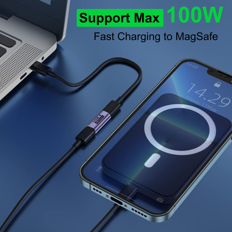 USB C Female to Female Adapter (4 Pack) USB C Coupler with 40 Gbps PD 100W 8K 60hz Video Compatible for Thunderbolt 4/3, MacBook Pro/Air, USB-C HUB, Magsafe and More Type C Devices