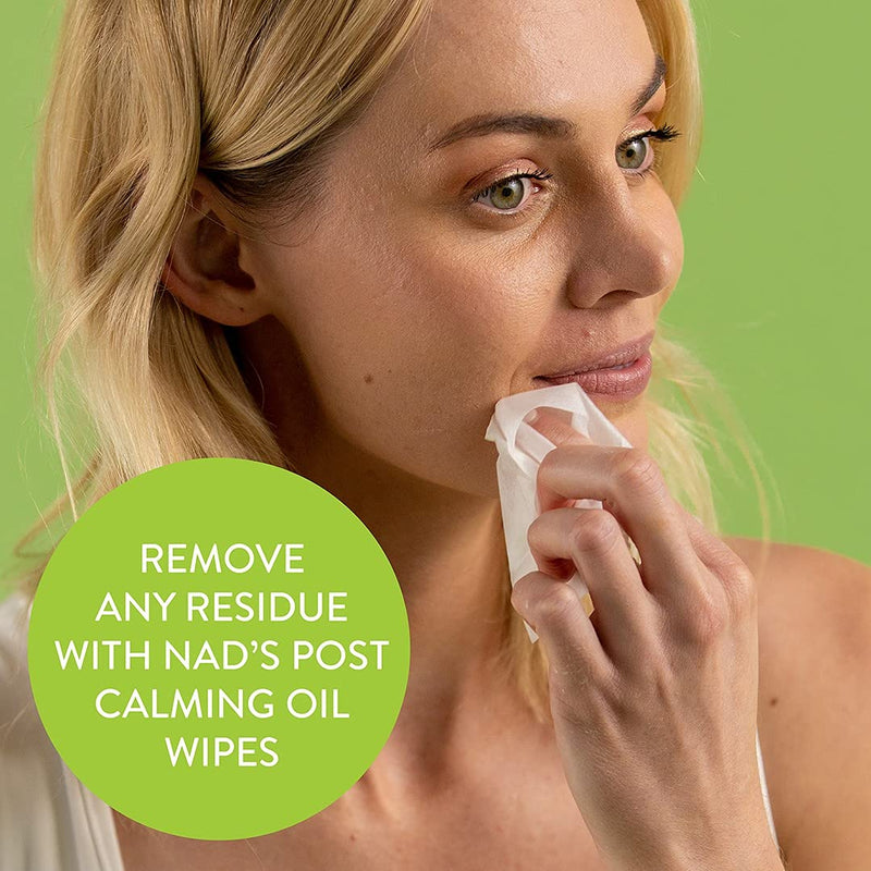 Nad's Facial Wax Strips - Hypoallergenic All Skin Types - Facial Hair Removal For Women - At Home Waxing Kit with 20 Face Wax Strips + 4 Calming Oil Wipes 1 Pack