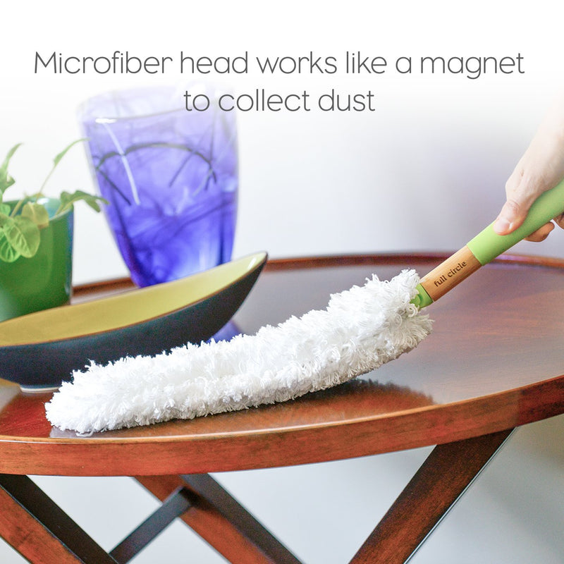 Full Circle Dust Whisperer Washable Microfiber Duster, Green