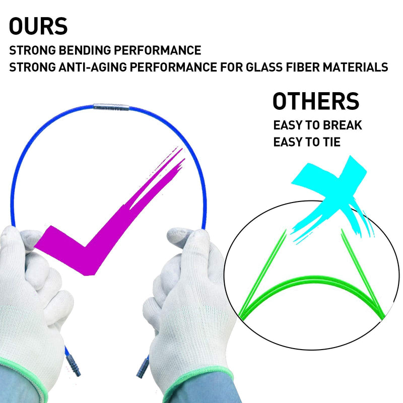 50' Fiberglass Cable Wire Running Rod Coaxial Electrical Connectable Fish Tape Pull Kit With Hook And Hole Kit In Transparent Tube, Blue