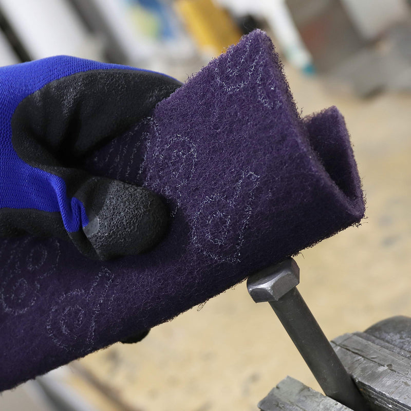 S&R abrasive fleece pads 150 x 230 mm, set of 12 abrasive fleece mats, set of 3 each P180, P320, P600, P800, abrasive fleece for grinding, polishing metal, wood, steel, stainless steel