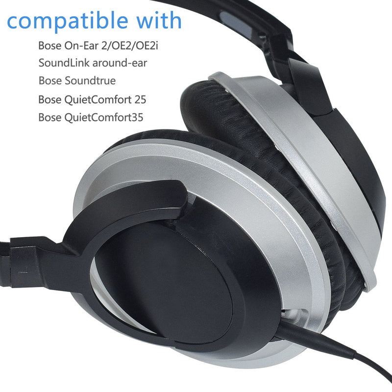 Replacement QC35 II Headphone Replacement Cord Cable Compatible Bose QuietComfort 35 (Series II),Bose On-Ear 2/OE2/OE2i/QC25/QC35/Soundlink/SoundTrue Wireless Headphones (Black) Black