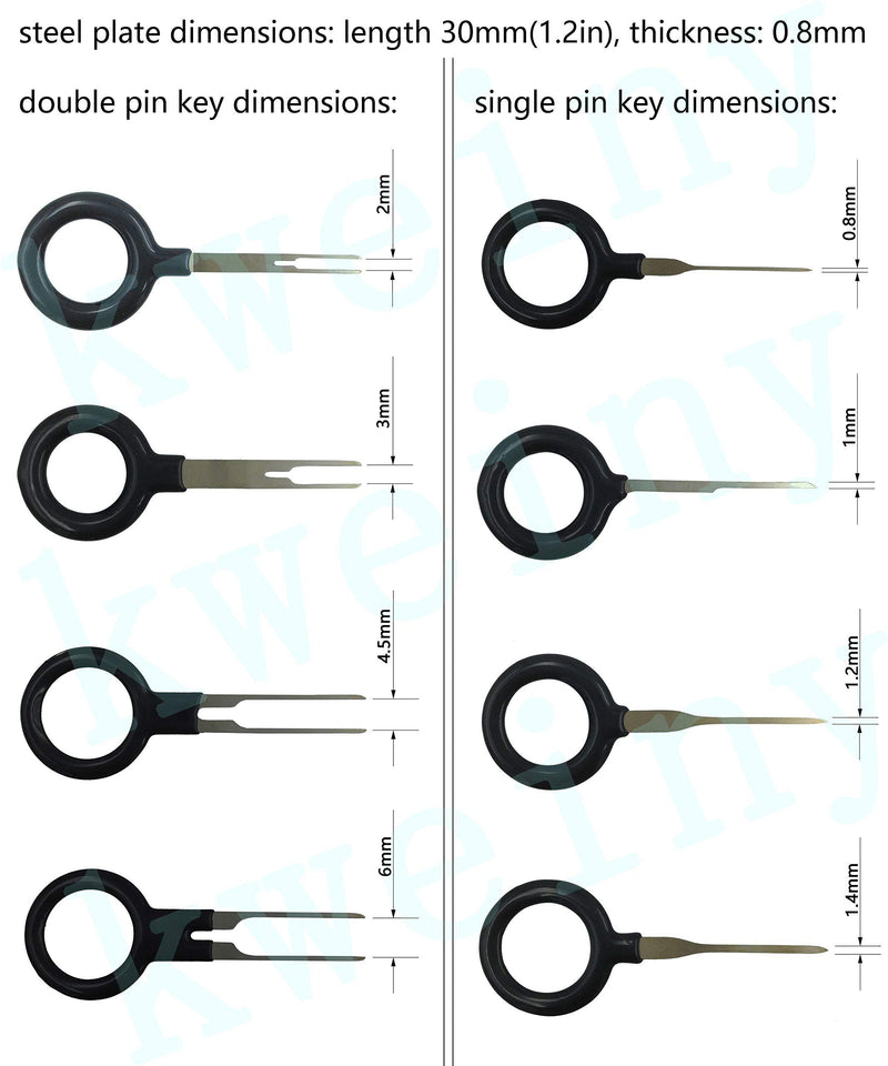 kweiny Auto Terminals Removal Key Tool Set | Car Electrical Wiring Crimp Connector Extractor Puller Release Pin Kit (11 Pieces)