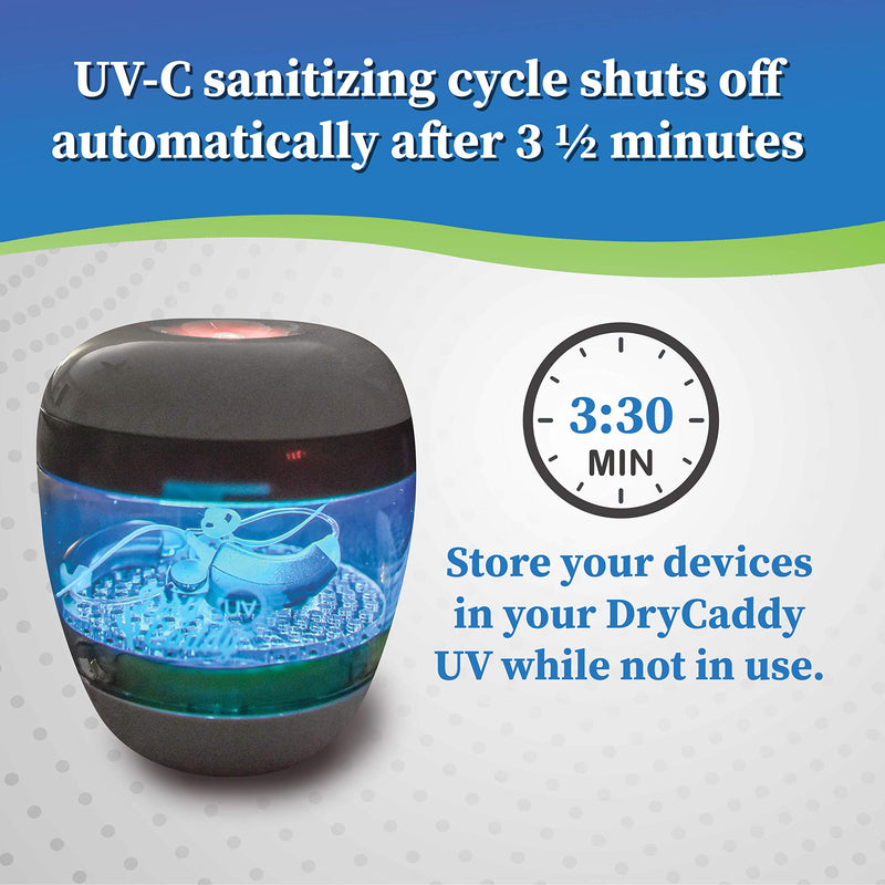 DryCaddy UV by Dry & Store | with Industry-Leading Desiccant to Keep Hearing Aids or Small Electronics Clean and Last Longer DryCaddy UV