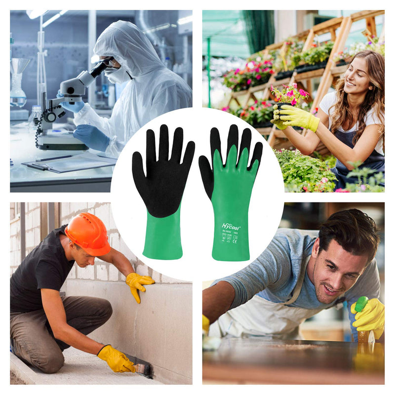 DS Safety Nitrile Coating Chemical Resistant Gloves 1 Pair (M) Medium (Pack of 2)
