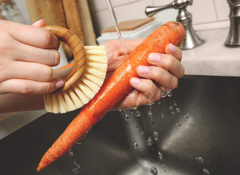 Full Circle The Ring Fruit and Vegetable 2 in 1 Fruit & Vegetable Cleaning Brush, Small (Pack of 1), White Small (Pack of 1)