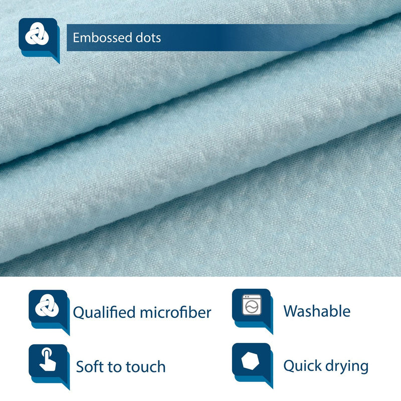 Barossa Design Soft Fabric Shower Liner or Curtain with Embossed Dots, Hotel Quality, Machine Washable, Water Repellent, Blue, 70 x 72 inches Blue Aqua 70"W x 72"H