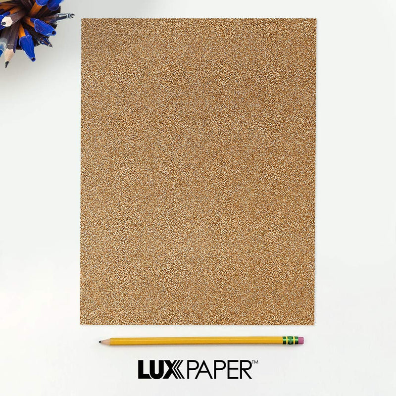 LUXPaper 8.5” x 11” Paper for Crafts and Printing in Rose Gold Sparkle, Scrapbook and Office Supplies, 50 Pack (Rose Gold)