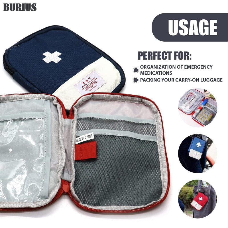Empty First Aid Bag Medicine Organizer - 2Pcs Small Medicine Bag Home Office Outdoor First Aid Kit Medicine Bag for Traveling First Aid Bags Empty - Home First Aid Kit Small Cross Patch Paramedic Bag