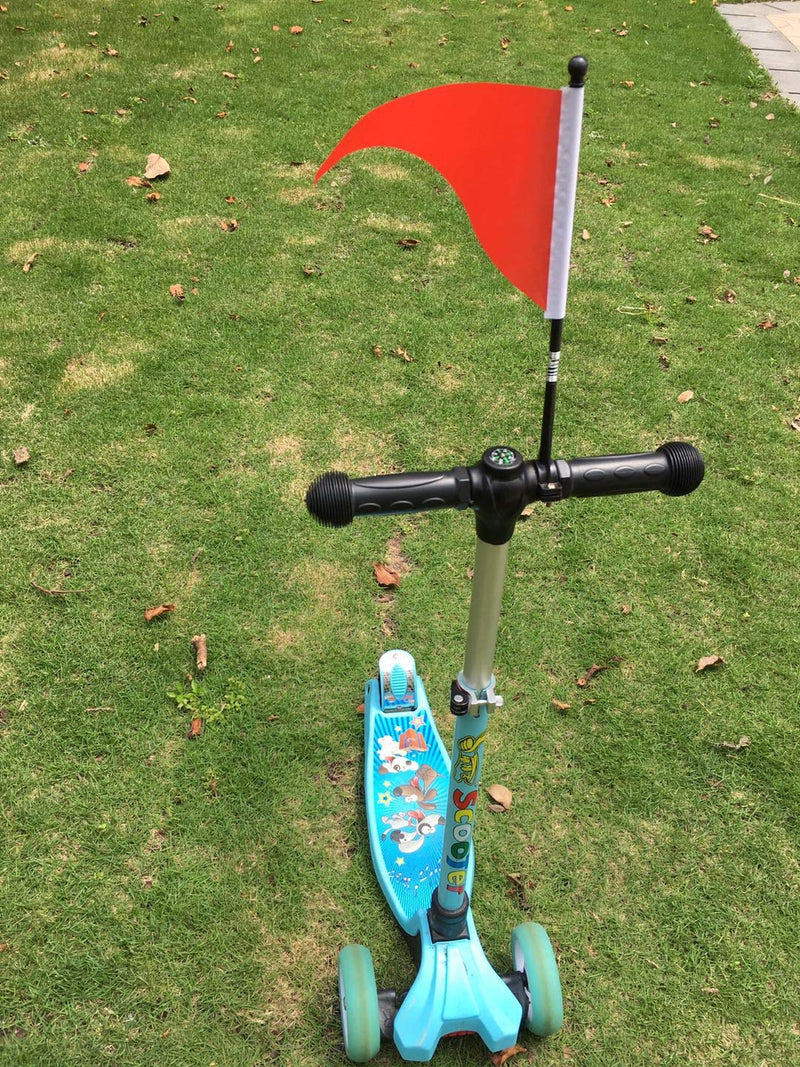 AISHEMI Kids Bike Accessories Cycling Handlebar Safety Triangle Flag Pole Polyester Tear-Resistant Waterproof Orange Safty Flag