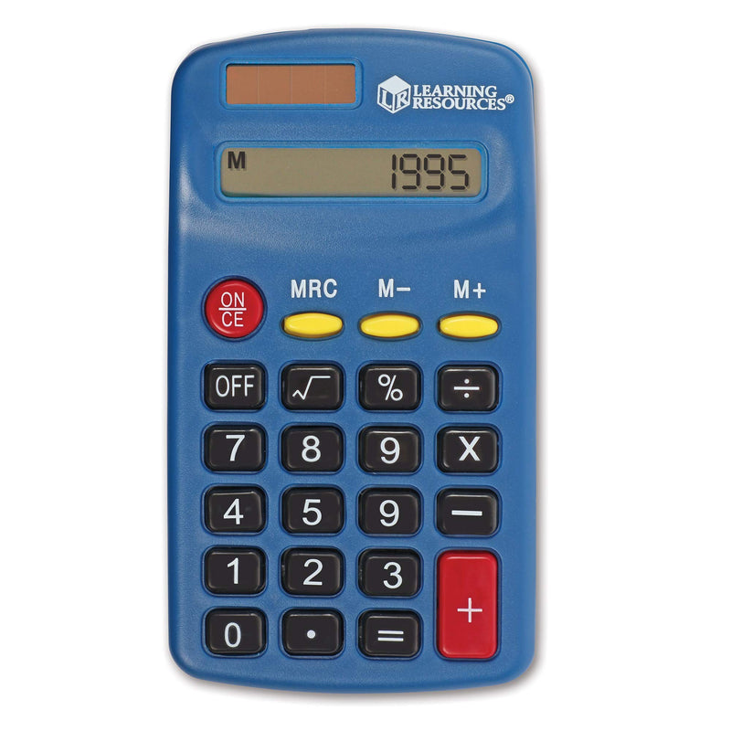 Learning Resources Primary Calculator, Basic Solar Powered Calculators, Teacher Set of 10 Calculators, Ages 3+