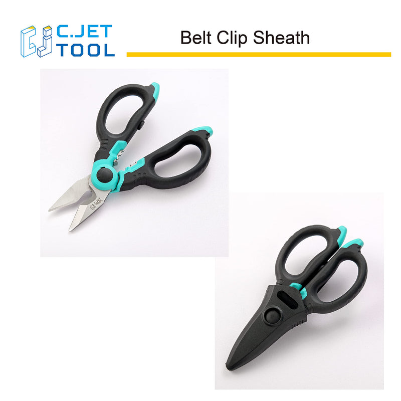 C.JET TOOL 6" Stainless Electrician Scissors Heavy Duty Professional for Aluminium Copper Soft Cable (Turquoise) Turquoise
