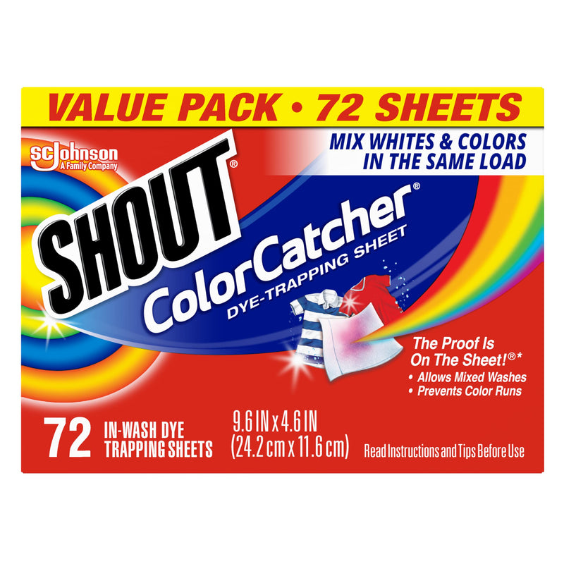 Shout Color Catcher Sheets for Laundry, Maintains Clothes Original Colors, 72 Count 72 Count (Pack of 1)