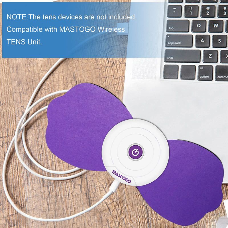 Tens Unit Wireless Electrode Pads, MASTOGO Replacement Electrode Pads with Standard 3.5mm Snap-on Connectors(4PCS/Set)