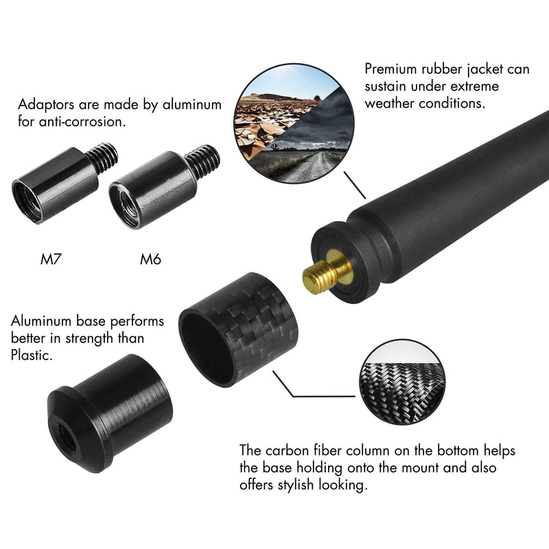 Rydonair Antenna Compatible with Chevy Silverado & GMC Sierra/Denali | 13 inches Flexible Rubber Antenna Replacement | Designed for Optimized FM/AM Reception Chevy & GMC