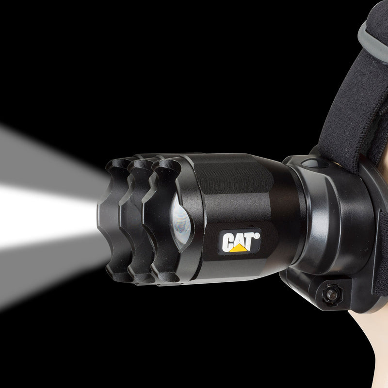 Cat CT4205 380 Lumen Rechargeable CREE LED Focusing Headlamp with Adjustable Angle Head (Black), Small