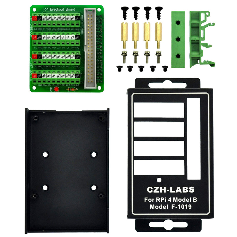 RPi Screw Terminal Block Breakout Module with Aluminum Enclosure. for Raspberry Pi 4 Model B For Pi 4B