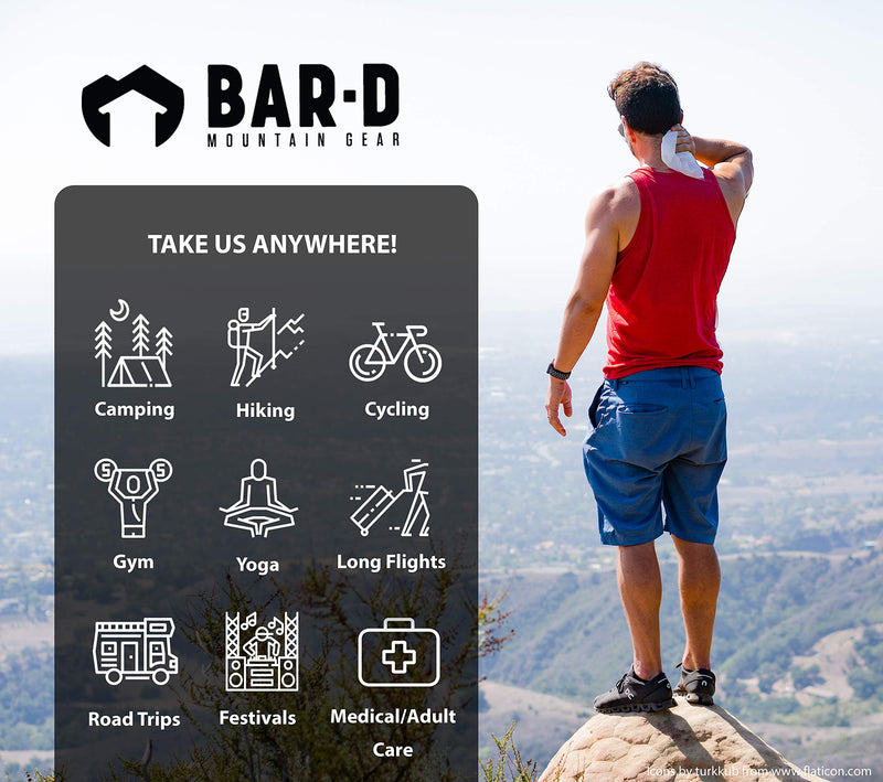 Bar-D Biodegradable Body Wipes with Tea Tree Oil & Aloe Vera - Refreshing Wet Wipes great for Camping, Hiking, Backpacking, Festivals, Post Workout and Travel (3-Pack, 10 wipes/pack)