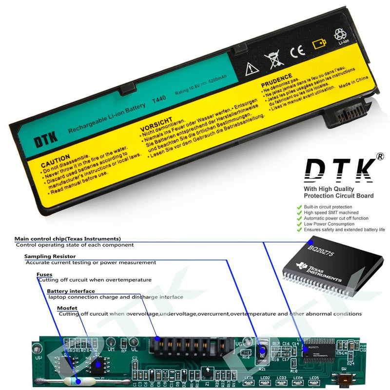 DTK 0C52862 0C52861 68+ Laptop Battery Replacement for Lenovo IBM Thinkpad L450 L460 T440s T440 T450 T450s T460 T460P T550 T560 P50S W550s X240 X250 X260 Series