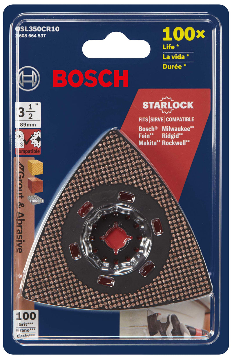 BOSCH OSL350CR10 Starlock Oscillating Multi-Tool Carbide 100 Grit Delta Sanding Pad