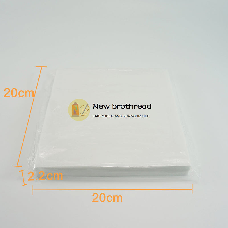 New brothread Tear Away Machine Embroidery Stabilizer Backing 8"x8" - 100 Precut Sheets - Medium Weight 1.8 oz- Fits 4x4 and 6x6 Hoops 8"x8" 100 sheets