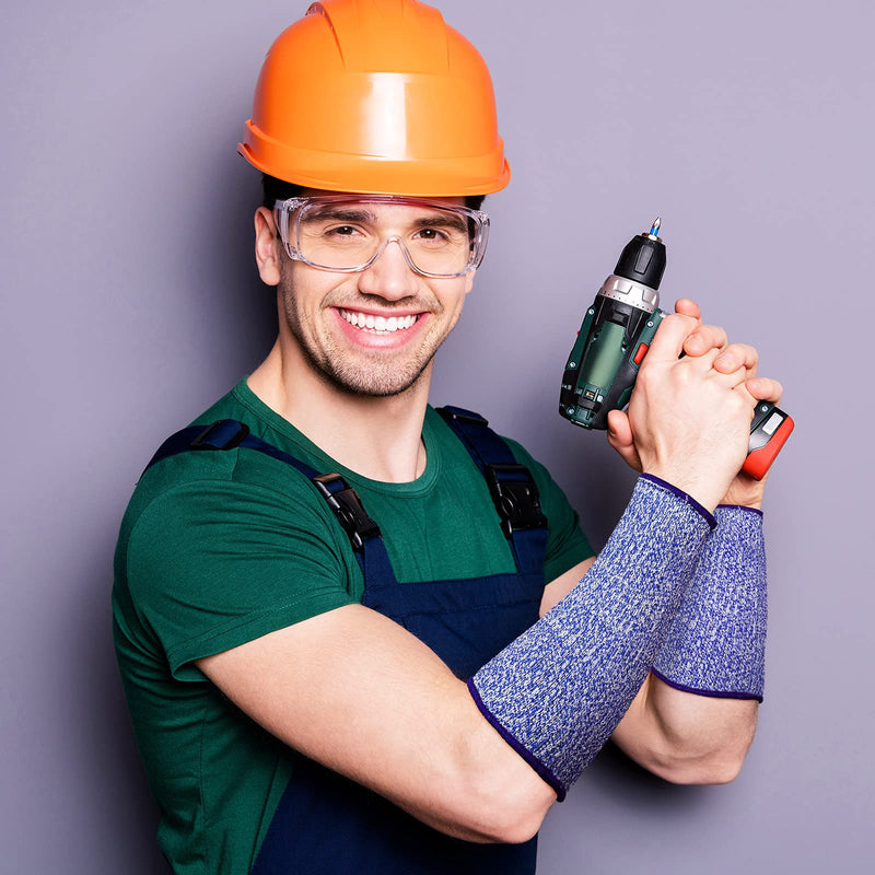 3 Pairs Cut Resistant Sleeve Arm Level 5 Protection Sleeve Black, Royal Blue, Grey