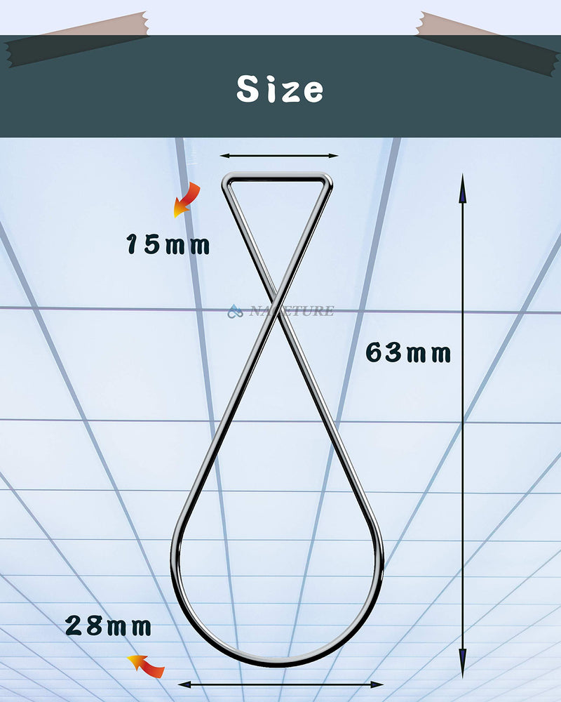 Ceiling Hook Clips- 100 Pack Drop Ceiling Hanger Hooks Hanging on Suspended Ceiling Tile, Grid orDrop- T-bar Clips Drop Clips for Office Home Stores Classroom and Wedding Decorations