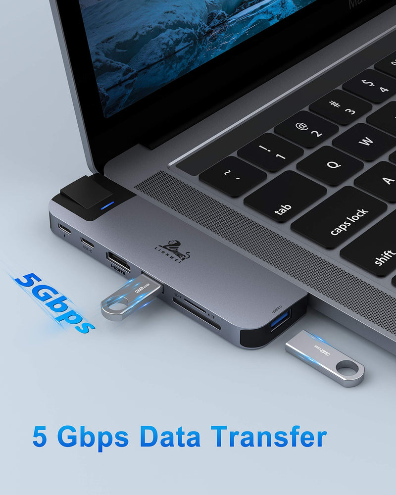 USB C Hub Adapters for MacBook Pro/Air, 8 in 2 Docking Station for MacBook Pro Air with 4K HDMI Port, Gigabit ethernet, 2 USB, TF/SD Card Reader, USB-C 100W PD and Thunderbolt 3
