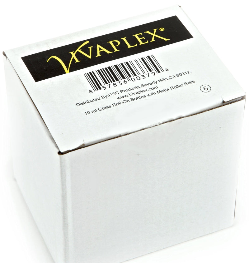 6, Clear, 10 ml Glass Roll-on Bottles with Stainless Steel Roller Balls - .5 ml Dropper included