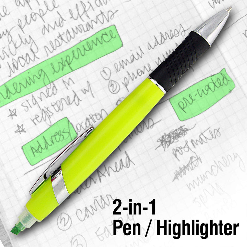 Highlighter with Ballpoint Pen Combo, Comes in an array of bright colors, 5 pack