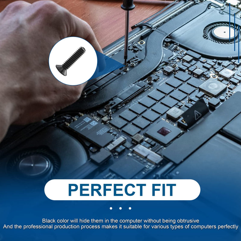 NINDEJIN Laptop Computer Screw Kit, M2 M2.5 M3 Countersunk Flat Head Phillips Mini Screws Set, Replacement Screw Electronic Repair Accessories Flat Head 2