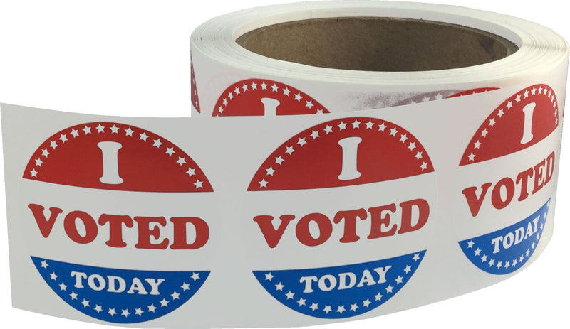 Red-White-and-Blue"I Voted Today" Stickers, 2" Circle Voting Labels, 500 Pack