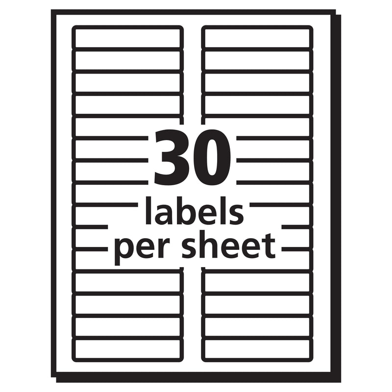 Avery EcoFriendly File Folder Labels, 2/3" x 3-7/16", 1500 Labels, Permanent Adhesive, White (45366)