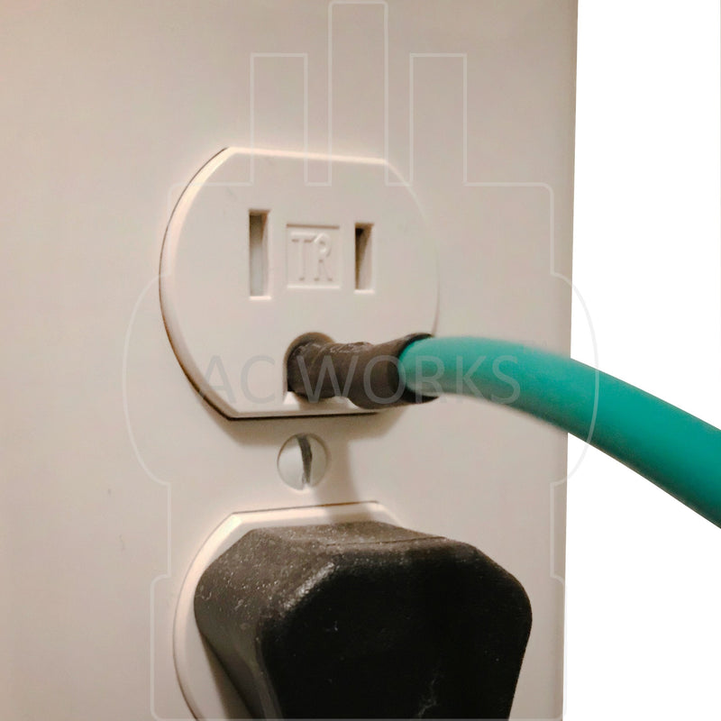 AC WORKS 30 Amp 4-Prong Dryer Wall Outlet Adapter (To 3-Prong 30A Dryer Plug) To 3-Prong 30A Dryer Plug