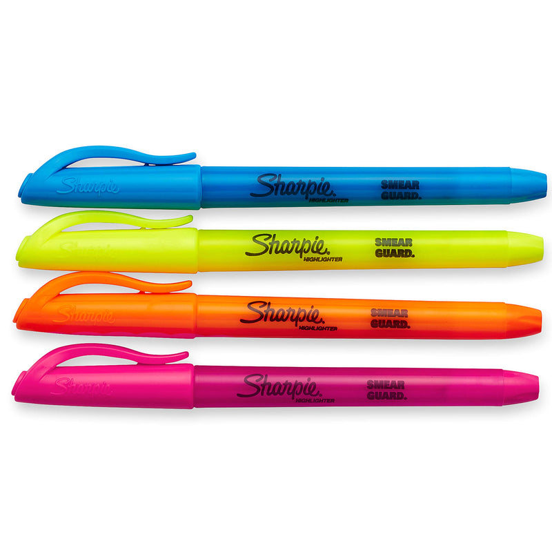 Sharpie Pocket Style Highlighters, Chisel Tip, Assorted Colors, 5 Count 4-Pack