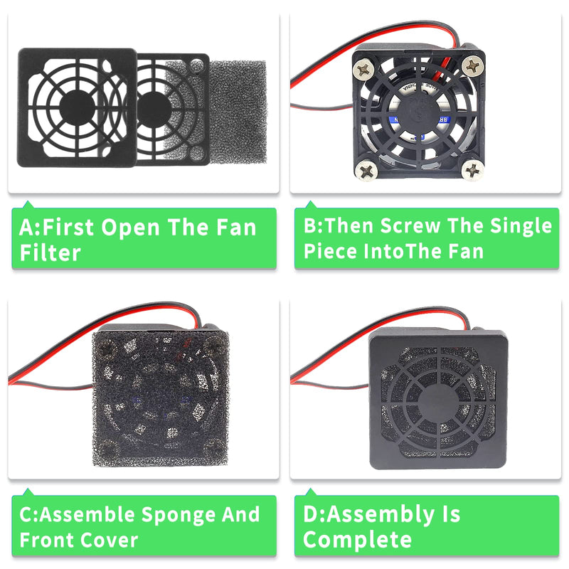 Unlorspy 6 Pcs Black Cooling Fan Filter 80 mm Square Plastic Case Fan Filter Cover PC Computer Case Mesh