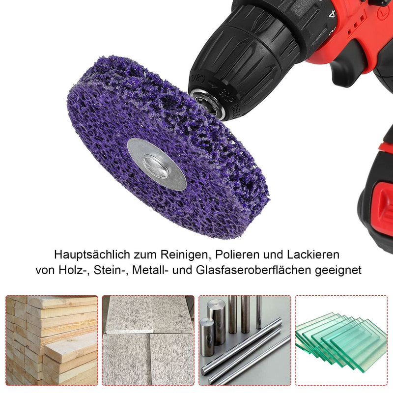 Angelkiss 5 piece disc set, 100 mm CBS grinding disc, purple coarse cleaning disc, CBS cleaning disc for angle grinders of paint, rust welds, oxidation cleaning and removal