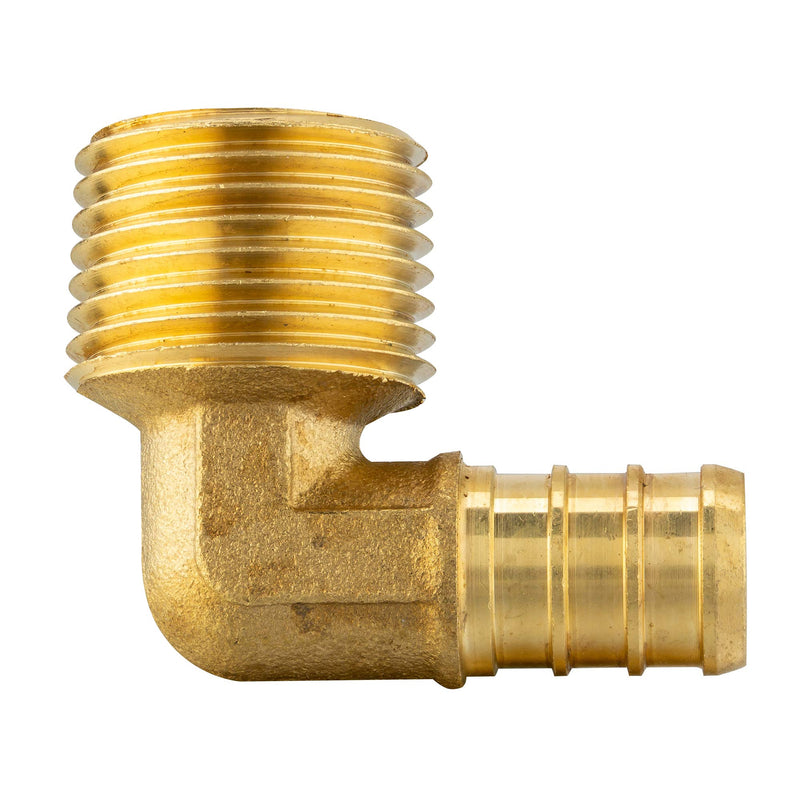 (Pack of 5) EFIELD Pex 1/2"x 1/2" Male Threaded NPT Elbow Brass Crimp Fittings - Lead Free