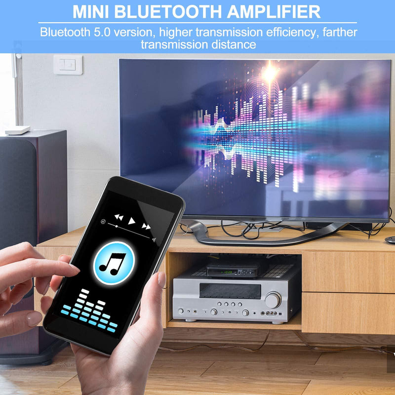 MakerHawk Mini Amplifier Board Bluetooth Amplifier 2.0 2X50W 5V-24V Audio Power Amplifier Module for Store Home Theater Speakers Black 4
