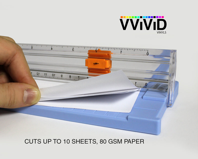 VViViD A4 / A5 Paper Trimmer, 9 inch, with Security Safeguard, Measuring Grid, and Ruler (Inches & cm) 9" Sliding Blade