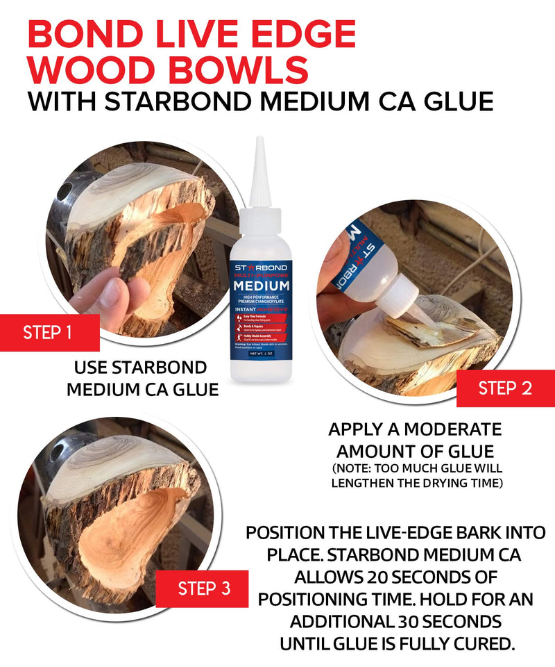 Starbond EM-150 Medium, Premium CA - Cyanoacrylate Adhesive Super Glue (for Woodturning, Pen Turning, Hobby, Lapidary, Acrylic Nails) (2 Ounce) 2 ounce