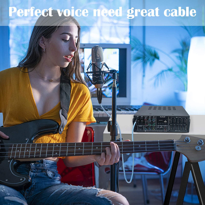 XLR Female to 1/4 TS Unbalanced Microphone Cable, HOSONGIN Quarter inch (6.35mm) TS Mono Jack Unbalanced Interconnect Mic Cord - 1.6 Feet XLR Female - 1/4" Mono - Unbalanced