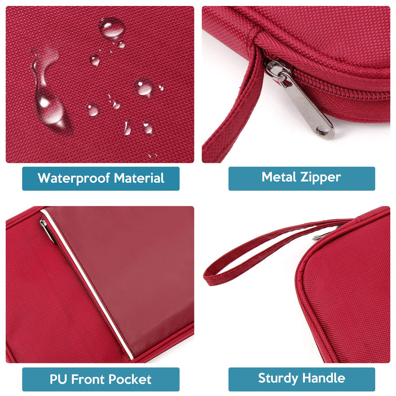 SELLYFELLY Electronics Organizer Travel Cord Organizer Case Compact Electronics Accessories Bag for Cable, Cord, Charger, Phone, Hard Drive Wine Red