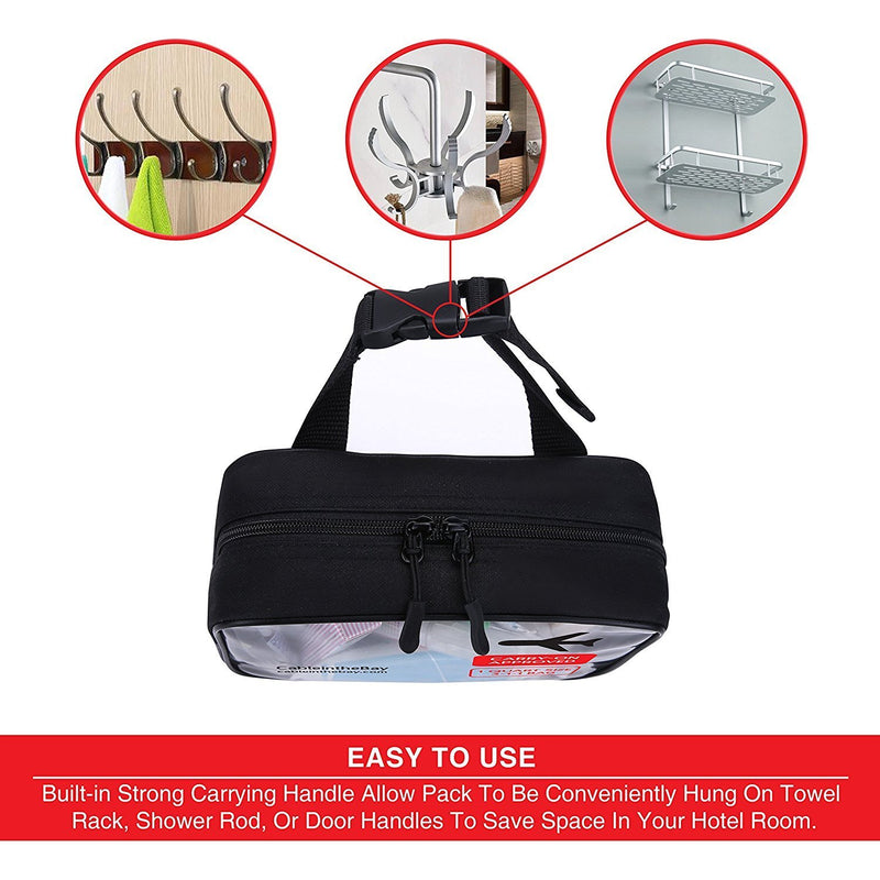 TSA Approved Clear Travel Toiletry Bag-Quart Sized with Zipper-Airport Airline Compliant Bag/Bottles-Men's/Women's 3-1-1 Kit+Travel (Hanging Bag)) Hanging Bag