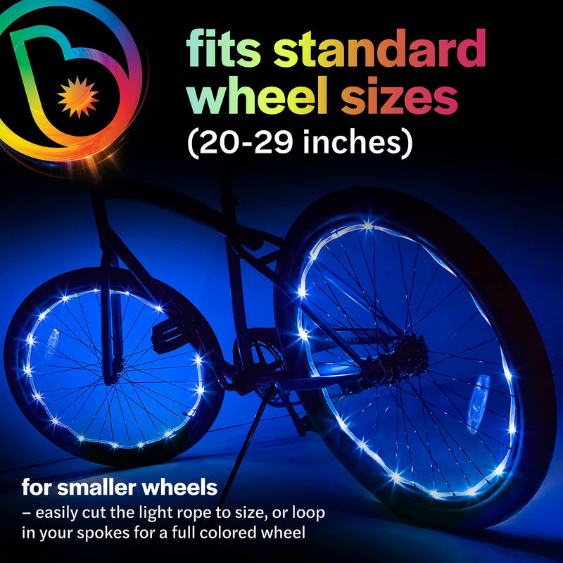 Brightz WheelBrightz LED Bike Wheel Lights, Pack of 2 Wheel Lights – LED Bike Lights for Bicycle Tires – Best Fun Outdoor Stocking Stuffer Birthday Gift for Kids, Teens, Adults Blue