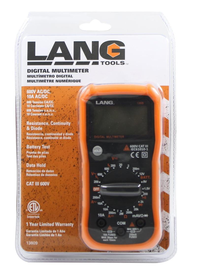 Lang Tools 13809 CAT III Digital Multimeter, Black