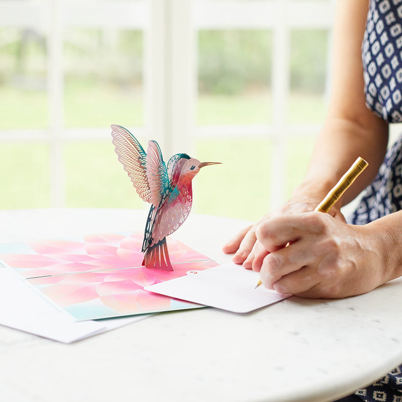 Lovepop Lovely Hummingbird Pop Up Card, 5x7 - 3D Greeting Card, Birthday Cards for Wife, Cards for Mom, Thinking of You, Anniversary Card