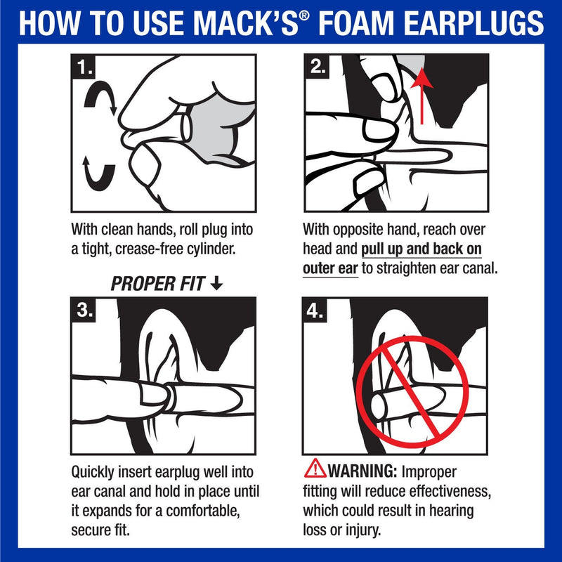 Mack's Hi Viz Corded Foam Shooting Ear Plugs, 2 Pair